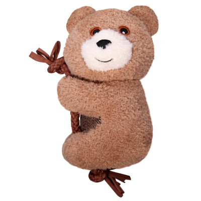 Pet One Squeaky Teddy with Rope 18cm