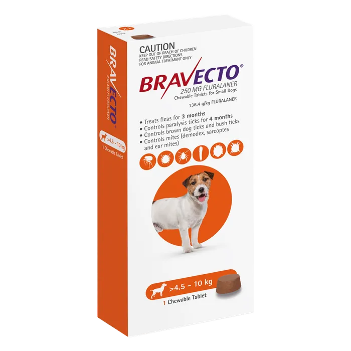 Bravecto Orange for Dogs 4.5-10kgs
