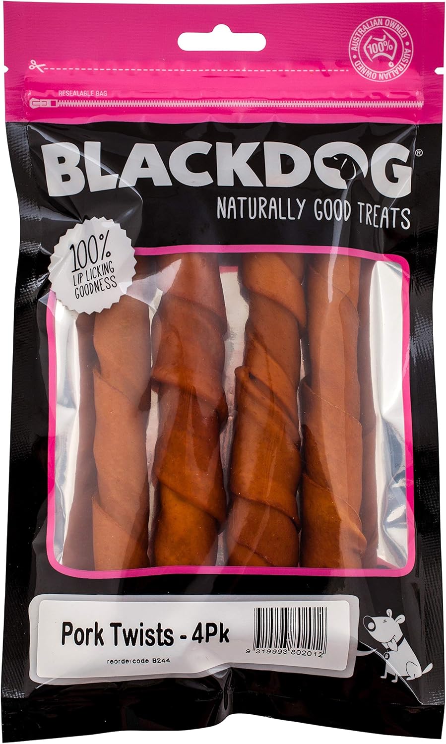 BlackDog Pork Twists 4pk