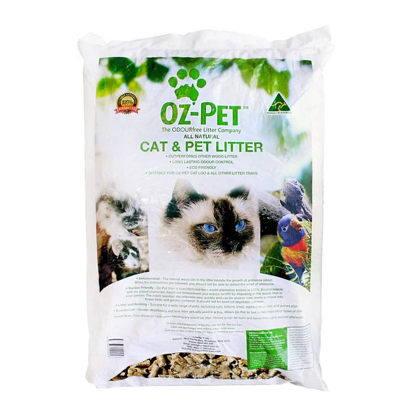 Oz Pet Wood Cat Litter 15kg