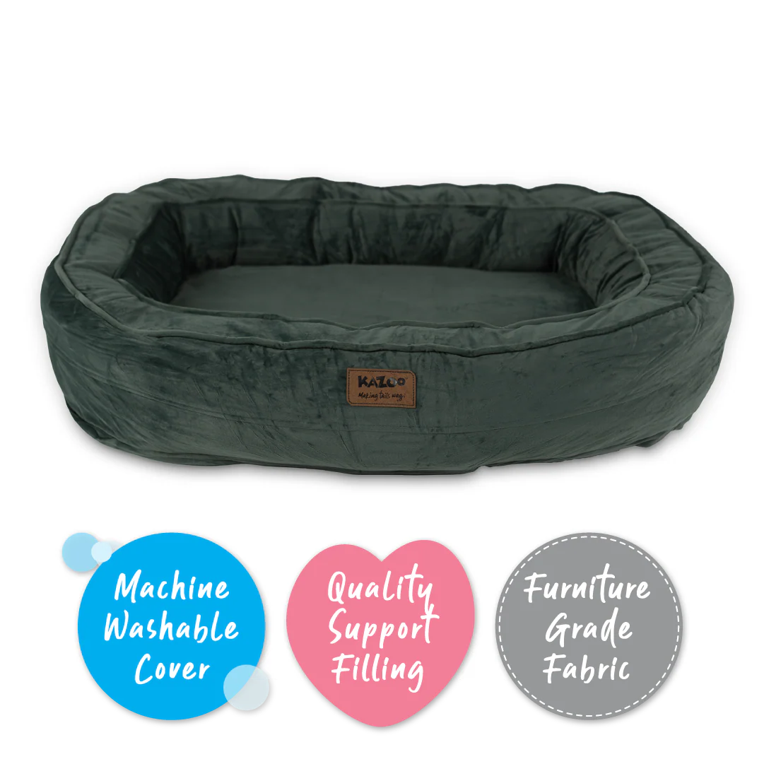 Kazoo Loop Neck Support Dog Bed - Sage Green