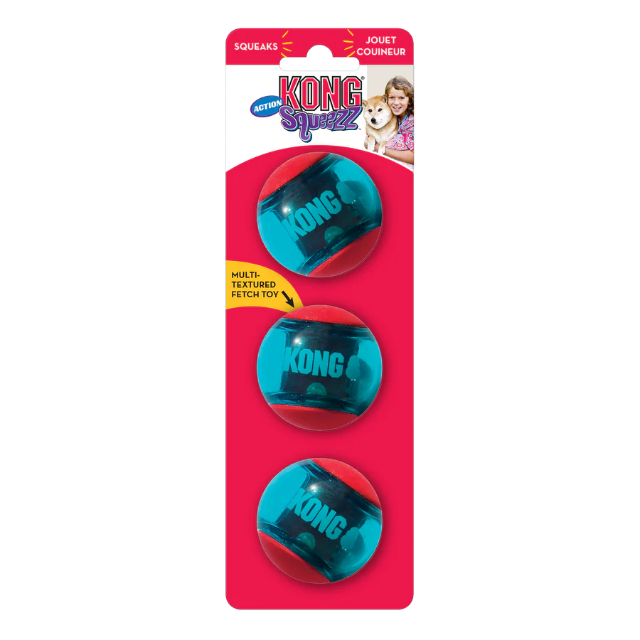 Kong Squeezz Action Ball 3pk