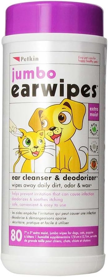 Petkin Jumbo Ear Wipes