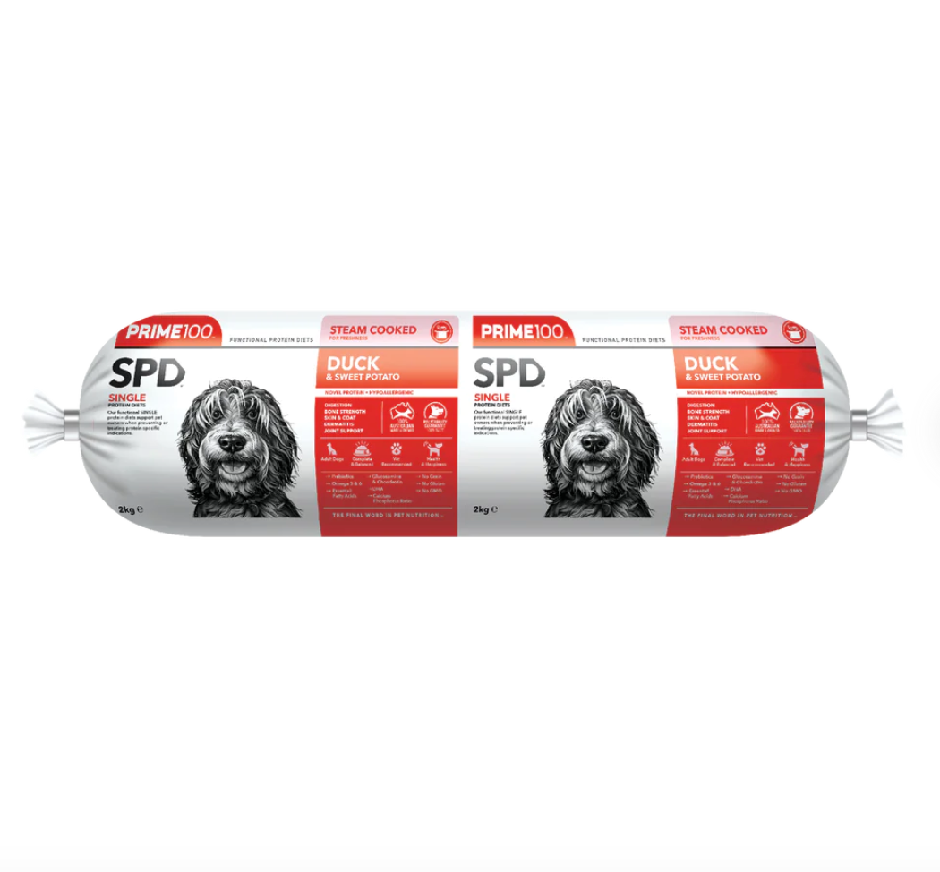 Prime 100 SPD™ Fresh Roll Duck & Sweet Potato 2kg (PICK UP IN STORE ONLY)