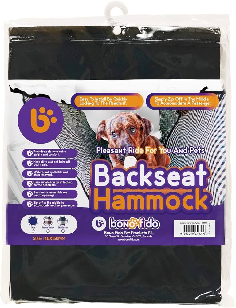 Bono Fido Back Seat Dog Hammock Navy