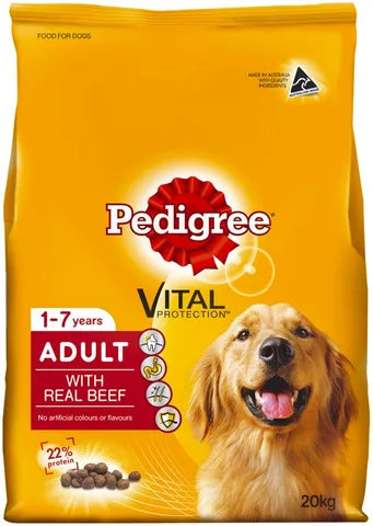 PEDIGREE ADULT WITH REAL BEEF 20KG – Petcare Warehouse