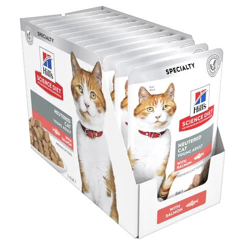 Hill's SCIENCE DIET FELINE ADULT NEUTERED SALMON 85GX12
