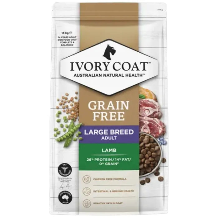 Ivory Coat™ Grain Free Large Breed Adult Dog Lamb Dry Food 13kg