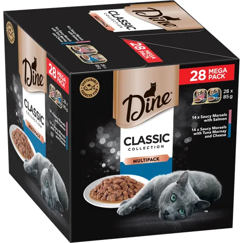 DINE CLASSIC COLLECTION SAUCY MORSELS SALMON & SAUCY MORSELS TUNA MORNAY 85GX28