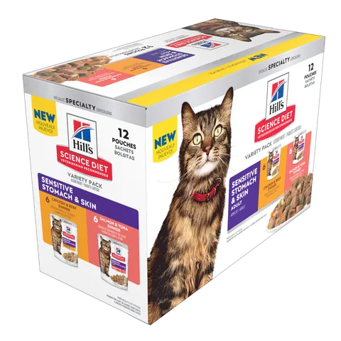 Hill's SCIENCE DIET ADULT SENSITIVE SKIN & STOMACH VARIETY PACK POUCHES 12X79