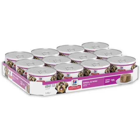 Hill's Science Diet Adult Small & Mini with Beef Canned Dog Food 12x200g