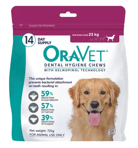ORAVET DENTAL CHEWS DOG LARGE +23KG 14PK