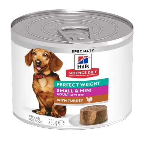 Hill's Science Diet Perfect Weight Small & Mini with Turkey Canned Dog Food 12x200g