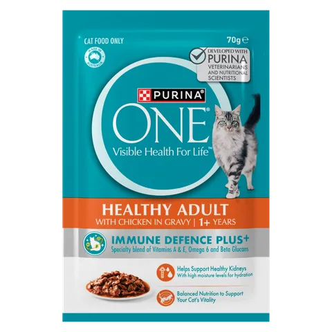 PURINA ONE® Adult with Succulent Chicken in Gravy Wet Pouch 12x70g