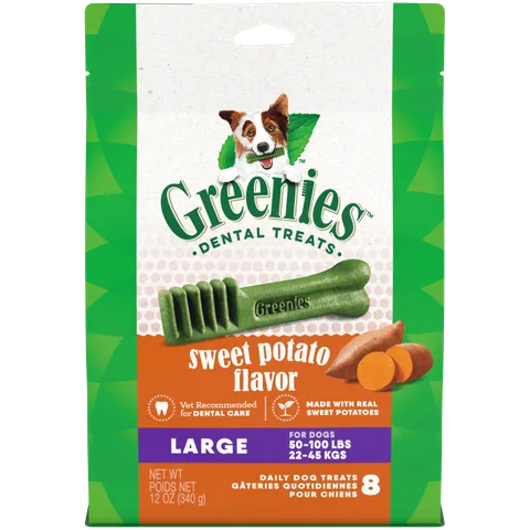 GREENIES Canine Sweet Potato Flavored Large Dental Treats 340g