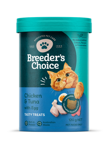 Breeder's Choice Cat Treats Chicken Tuna & Egg 120g