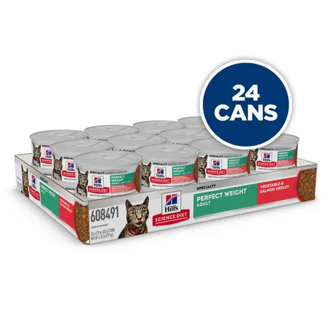 Hill's Science Diet Perfect Weight Vegetable & Salmon Medley Canned Wet Cat Food 24x82g
