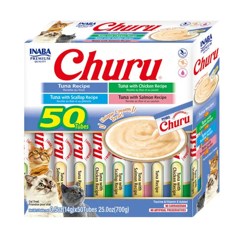 INABA Churu Tuna Varieties 50 Tubes 700g (14g X 50 Tubes)