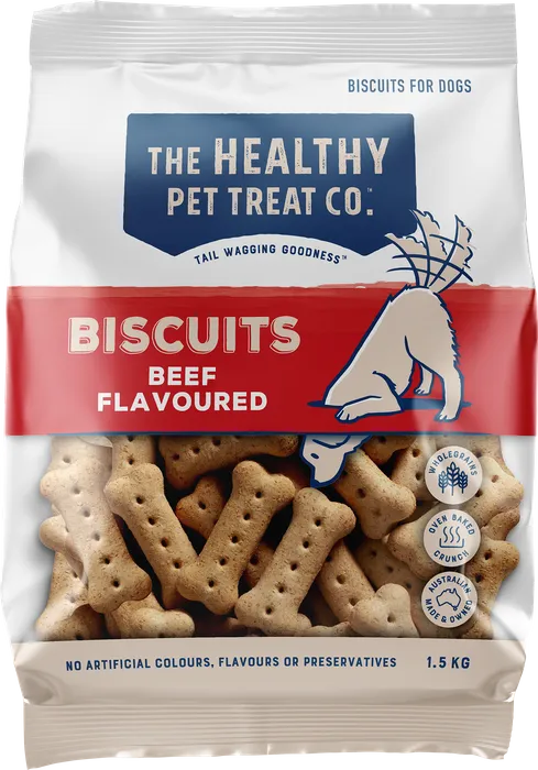 HEALTHY PET TREAT COMPANY Beef Biscuits 1.5kg