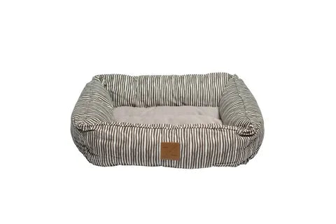 MOG AND BONE BOLSTER BED MOCCA STRIPE