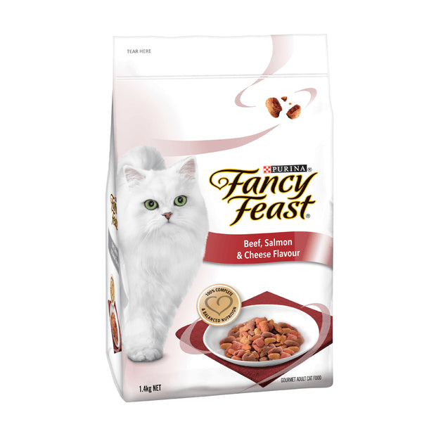 FANCY FEAST Adult Beef, Salmon & Cheese Flavour Dry Cat Food 1.4kg