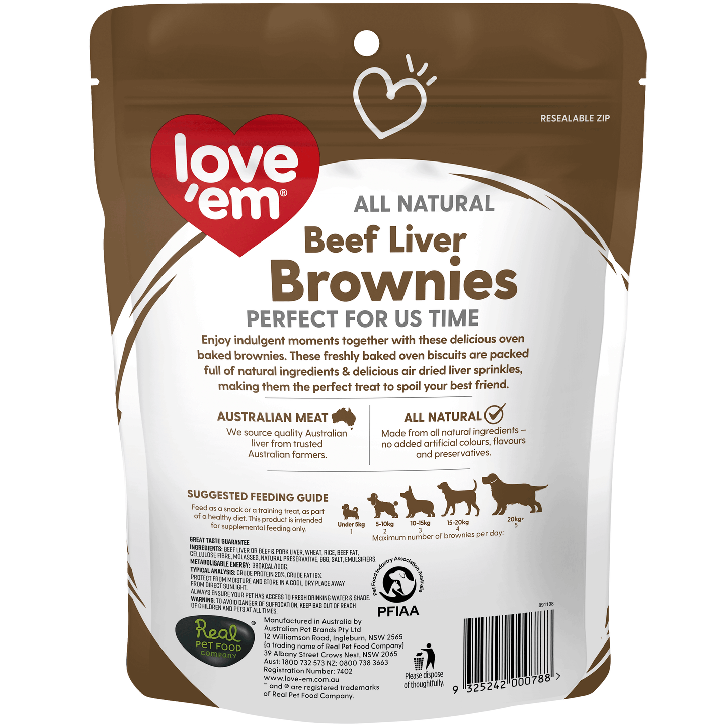 Love Em Beef Liver Brownies 250g