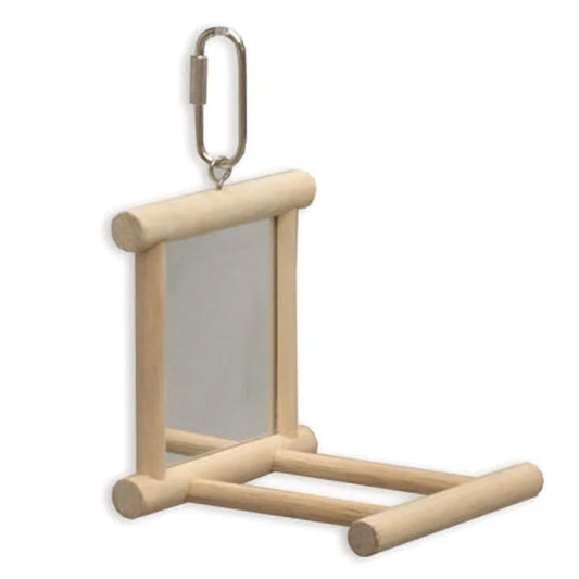 Bird Toy Wood Framed Mirror W/seat