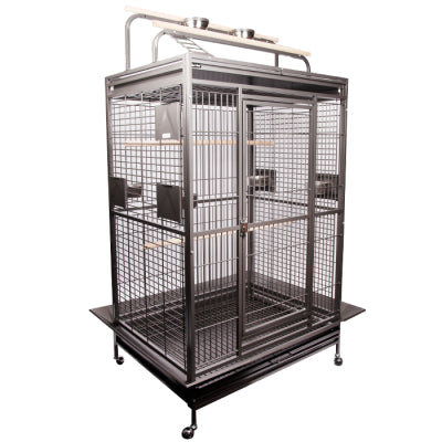 Avi One Parrot Cage 403 H/duty W/play Pen SV/BK(PICK UP IN STORE AND CLICK & COLLECT ONLY)