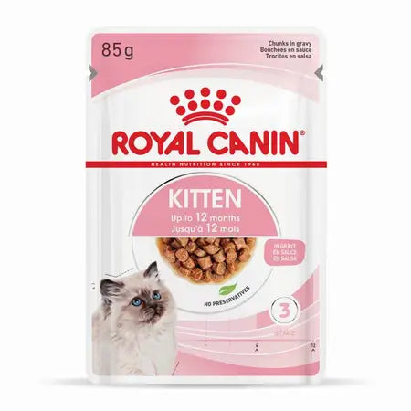 Royal Canin Kitten Gravy Pouches Cat Food 12x85g