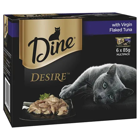 DINE Canned Desire Virgin Flaked Tuna Cat Food 6pk