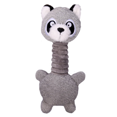 Pet One Plush Squeaky Racoon with Long Neck 21.6cm