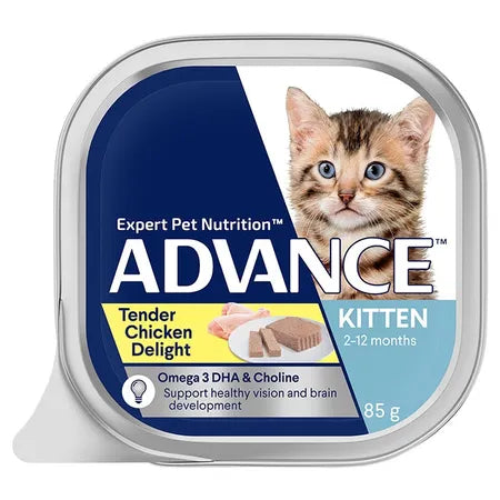 ADVANCE Kitten Canned Tender Chicken Delight Cat Food 7x85g