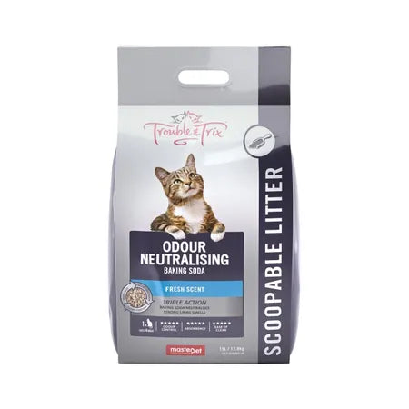 Trouble & Trix Odour Neutralising Plus Baking Soda Triple Action Fresh Scent Scoopable Clumping Litter