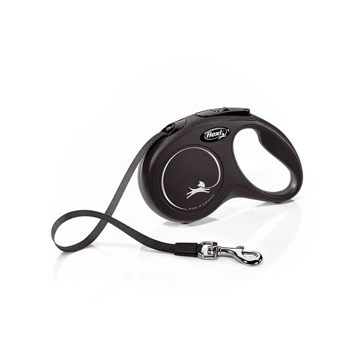 Flexi Classic Retractable Tape Dog Lead Black 5m