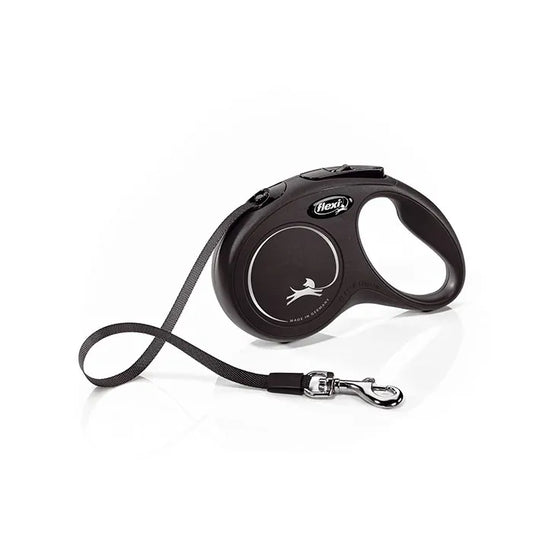 Flexi Classic Retractable Tape Dog Lead Black 5m