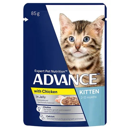 ADVANCE Multi Pack Chicken In Jelly & Ocean Fish Pouches In Jelly Cat Food 12x85g