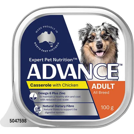 ADVANCE Adult All Breed Wet Dog Food Casserole with Chicken 12x100g