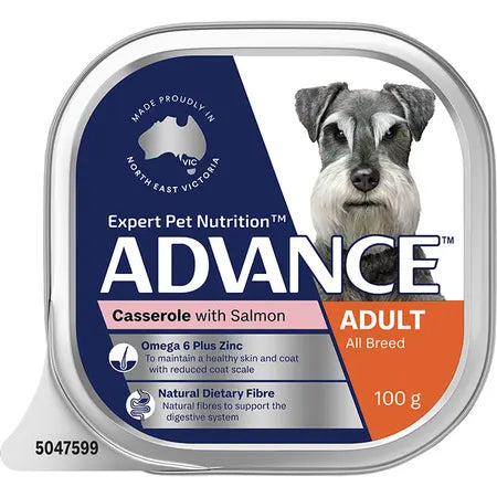 ADVANCE Adult All Breed Wet Dog Food Casserole with Salmon 12x100g