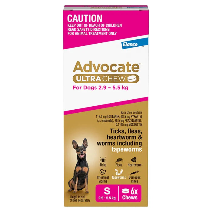 ADVOCATE ULTRA CHEW SMALL 2.8-5.5KG PINK