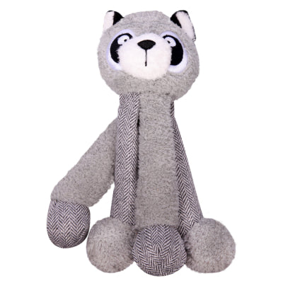 Pet One Plush Squeaky Racoon with Long Legs 26.7cm