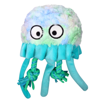 Pet One Plush Squeaky Jellyfish with Rope 23cm Blue