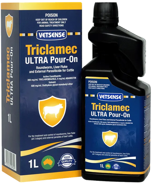 Vetsense Triclamec Ultra Pour-On for Cattle 1L