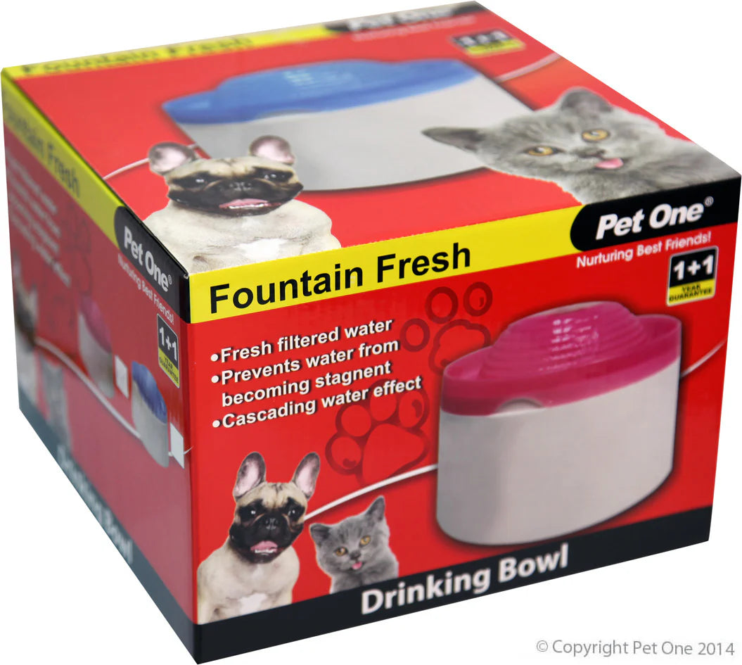 Pet One Fountain Fresh Drinking Bowl With Pump 2L