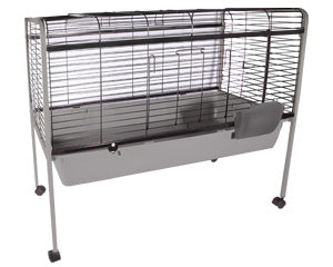 Pet One Small Animal Hutch W Wheels Light Grey