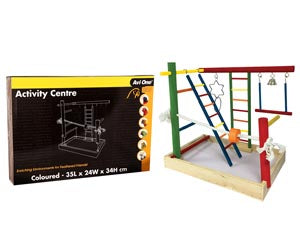 Avi One Bird Toy Activity Centre Coloured Wood