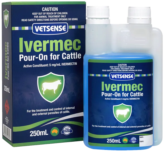 Vetsense Ivermec Pour-On for Cattle 250mL