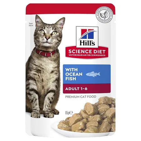 Hill's Science Diet Adult 1-6 Ocean Fish Wet Pouches Cat Food 12x85g