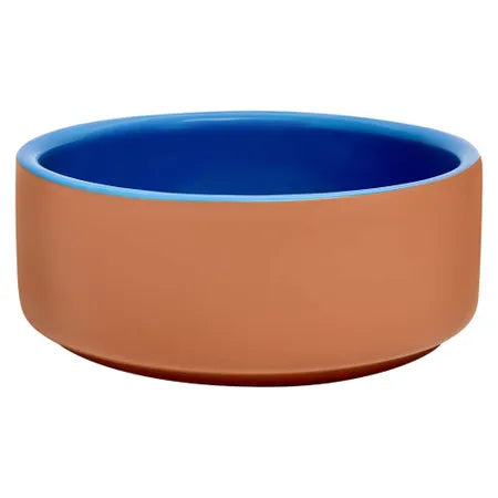 Pet One Terracotta Glazed Bowls Blue/Brown