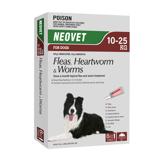 Neovet Flea And Worming 10kg to 25kg Dogs 6pk