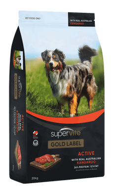 Supervite Gold Label Active Kangaroo Dog Dry Food 20kg